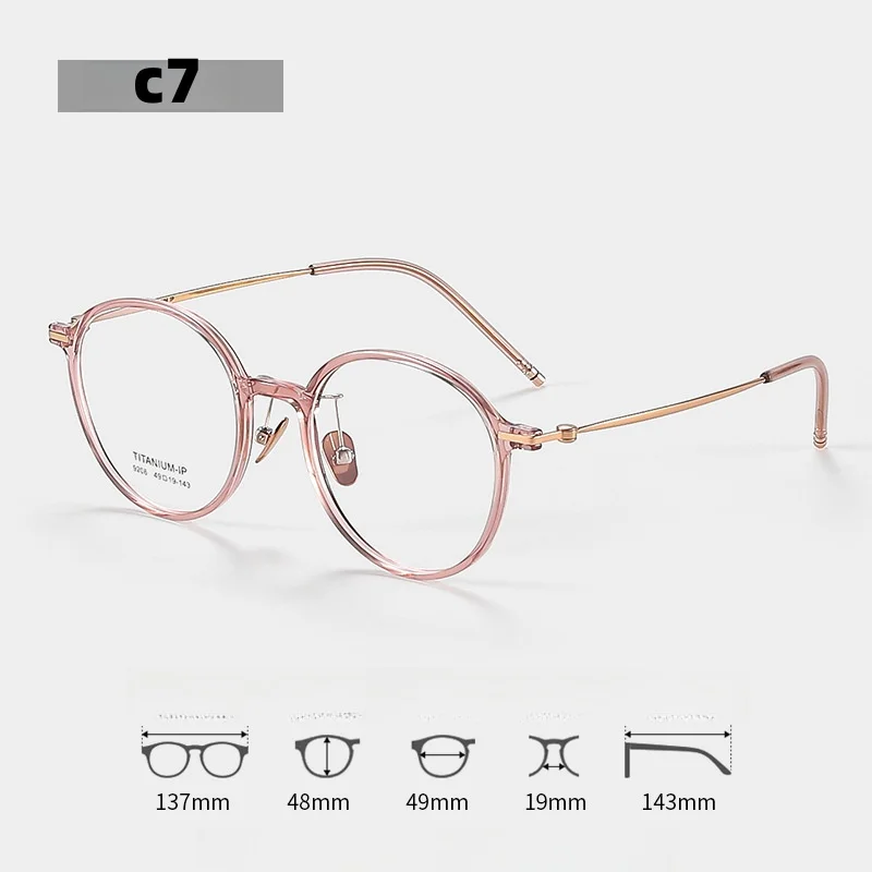 F DRACON Titanium Round Eyeglass Frame, Unisex