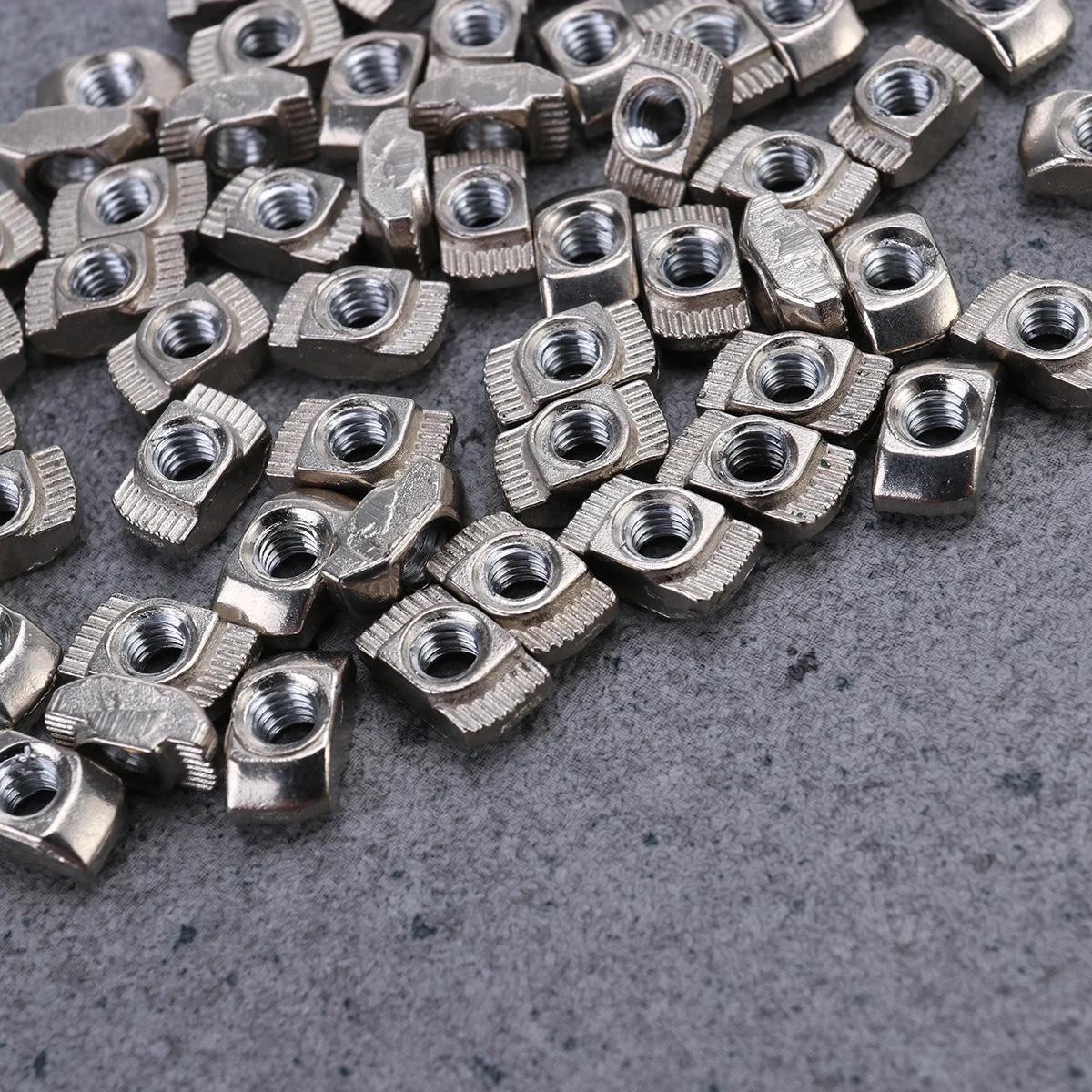 

50 Pcs Aluminum Profile Nuts Small Threaded Insert Nickel Plated European T-nut Suite