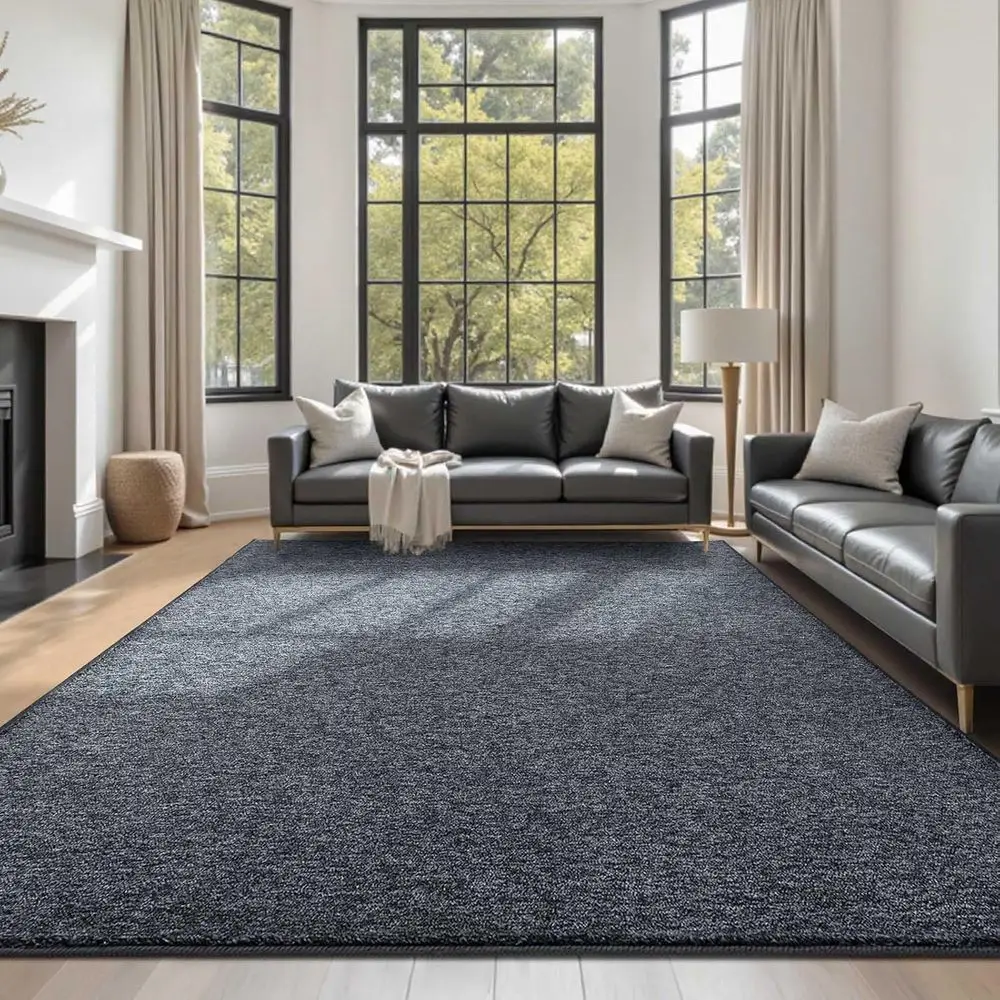 

inRèc 6x9 Washable Area Rugs or Bedroom Living Room, Low Pile Thin Rug Solid Color, Non-Slip Carpet Indoor or Home Decor (Grey)