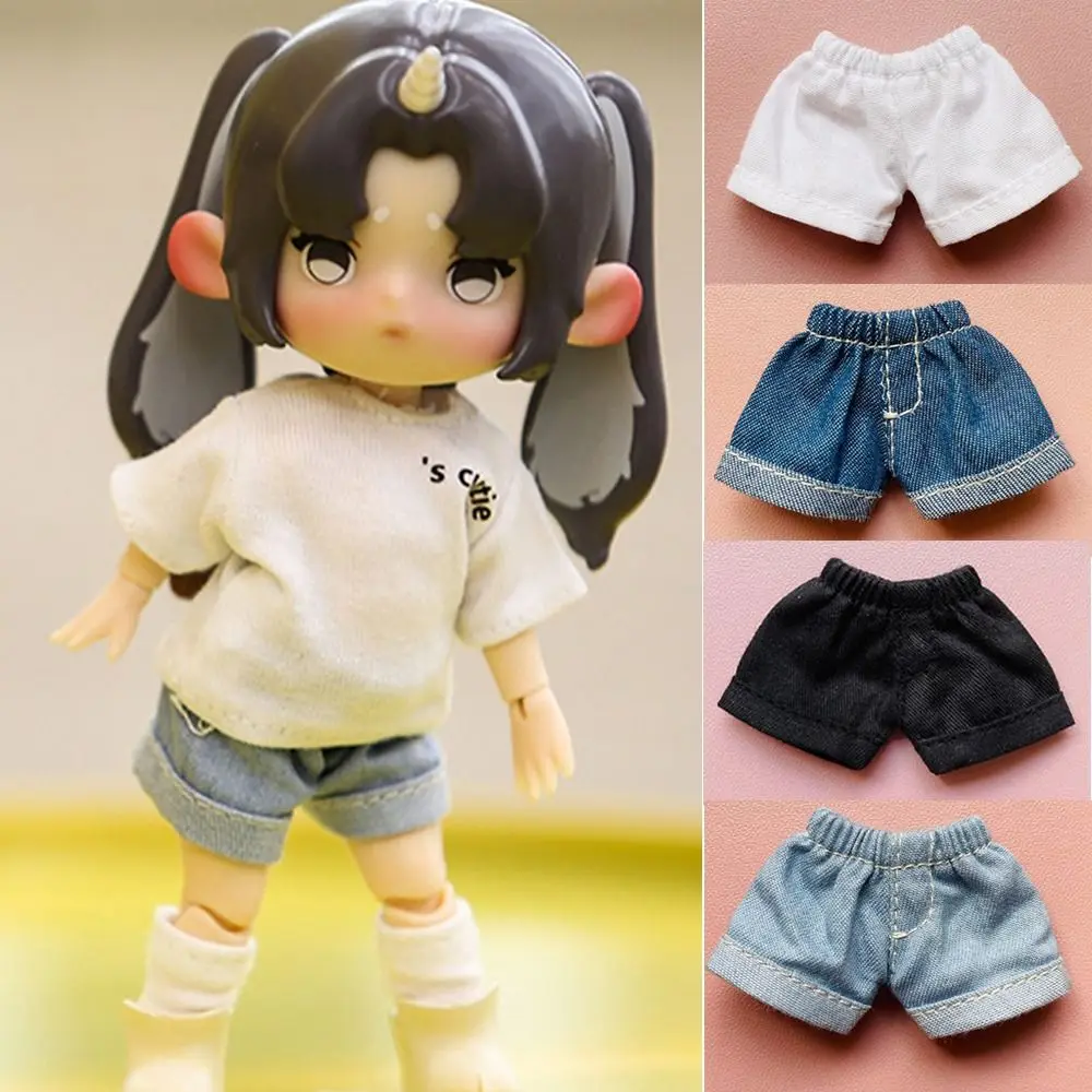 Fashion Handmade Doll Shorts For 1/11 OB11 Doll Jeans Shorts Outfits Doll Clothes For 1/12 BJD Doll Casual Wear Doll Accessories