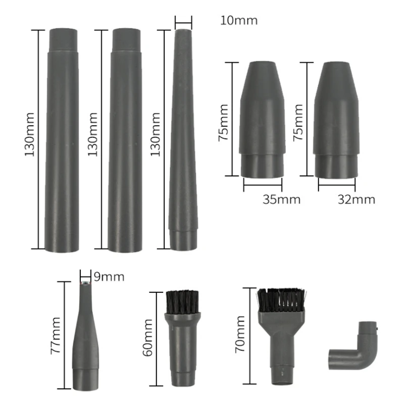 

-A90P 9Pcs Suction Head Flat Nozzle Brushes 2-In-1 Tip For 32MM/35MM Vacuum Cleaner Parts Nozzles Dust Collector
