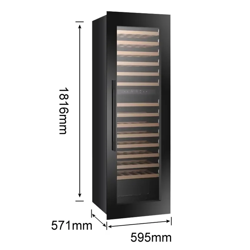 Wine Cellar Cabinet Dual Zone Compressor Constant Temp Wine Cooler Glass Door Display Wine Fridge 249L Embedded Home