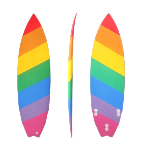 

New Arrive Epoxy Surfboards Rainbow Design With Cheap Factory Price Waterplay Surfing