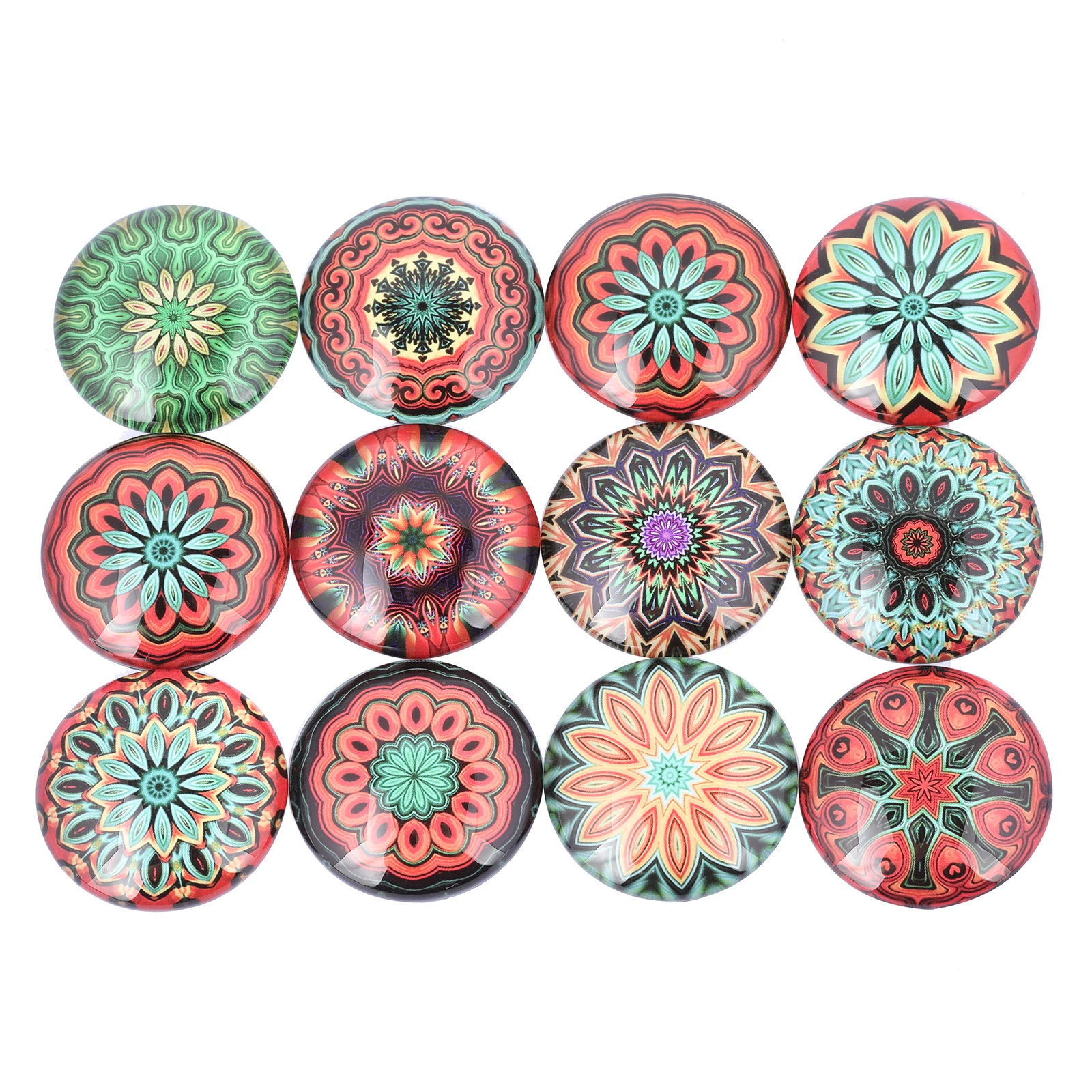 Mixed Symmetric Pattern Photo Glass Cabochon 12mm 20mm Diy Earring Bracelets Making Findings For Crafts