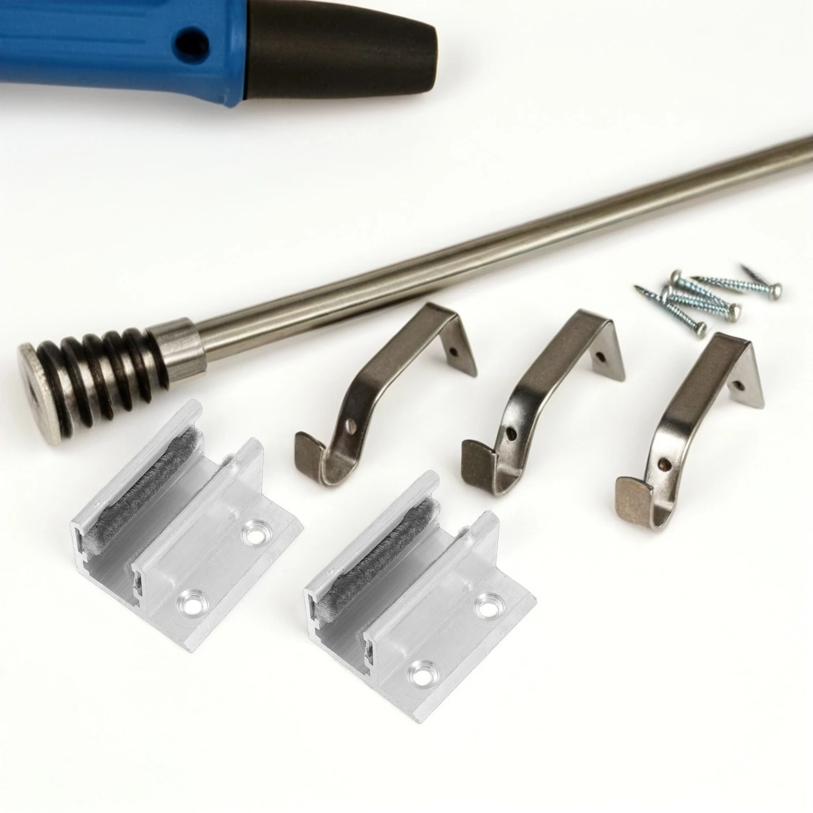 

F Swing Stopper Bottom Track Adjustable Aluminum Sliding Hardware Glass Roller Shower Bottom Guide Barn Door Stay Roller Door