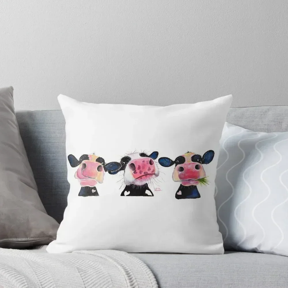 

CoW PRiNT ' THe NoSeY CoWS ' by Shirley MacArthur Throw Pillow Decorative Pillow Covers For Sofa pillow cover christmas