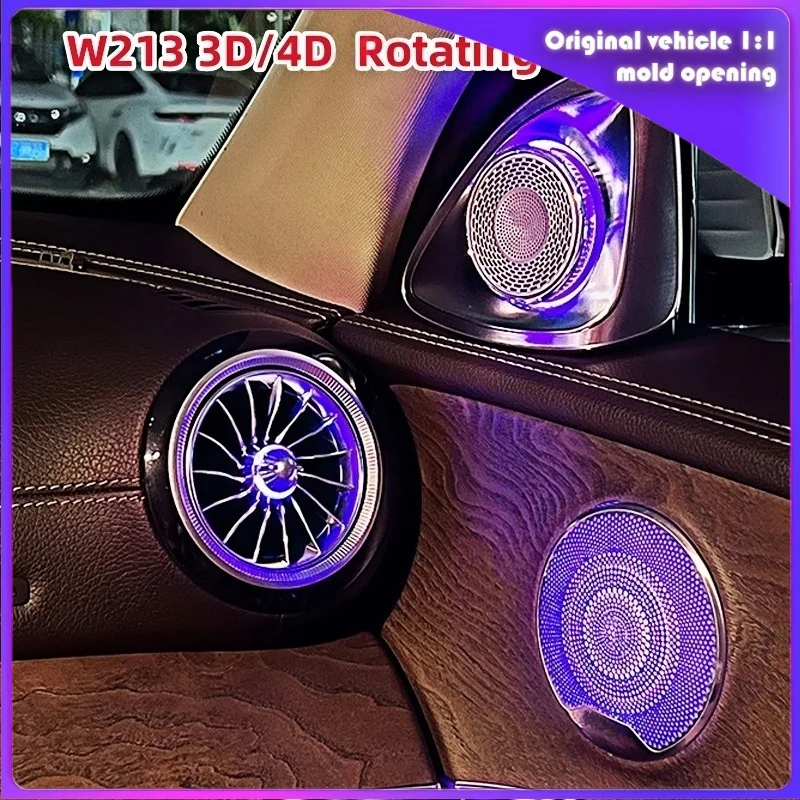 

For Mercedes-benz E-class W213 2016-2023 64 Colors 4D Rotating Tweeter Speaker Led Luminous Car Speaker Refit 3D Tweeter