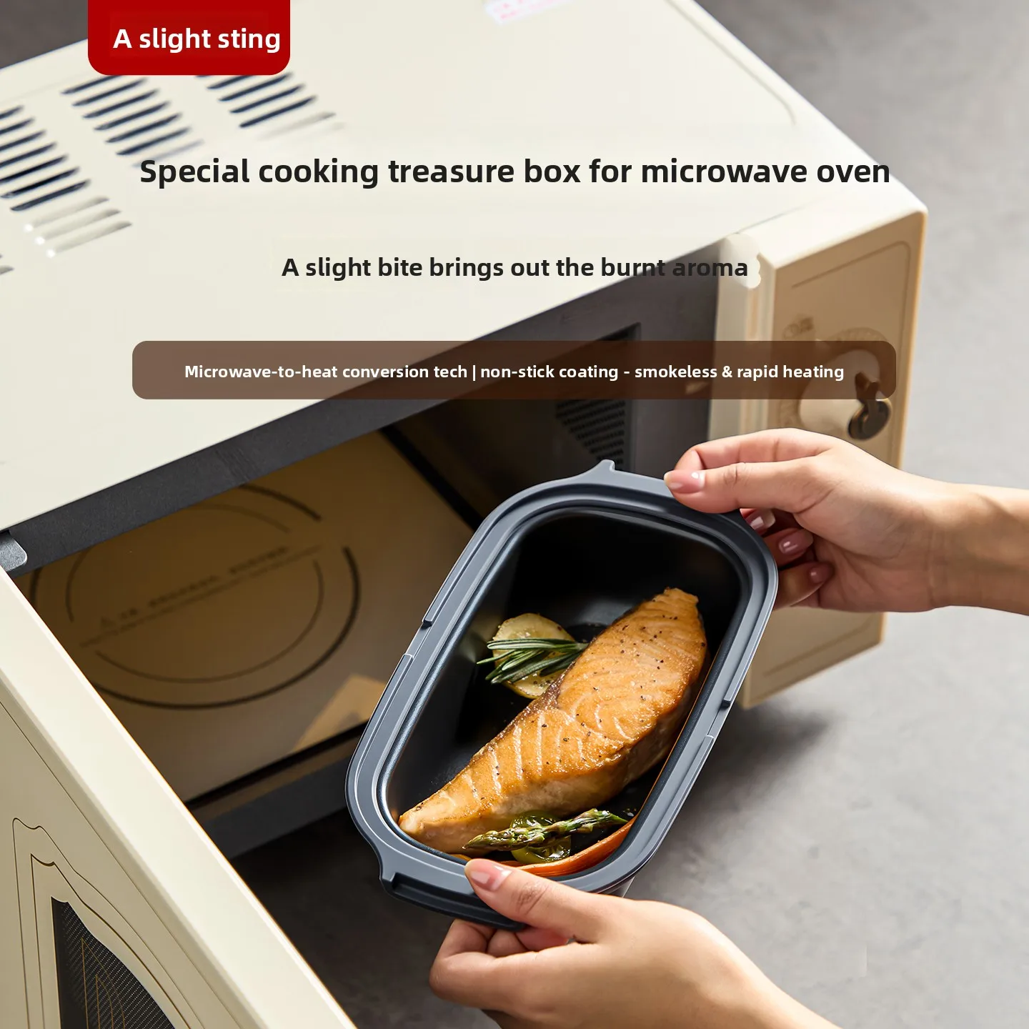 Metal baking pan for microwave oven Multifunctional one-person food sticky lunch box Can fry boiled eggs