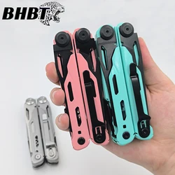 BHBT 17 in 1 Multitool Pliers EDC Outdoor Survival Folding Multi-functional Hand Tool Portable Multi Tools Pink/Blue