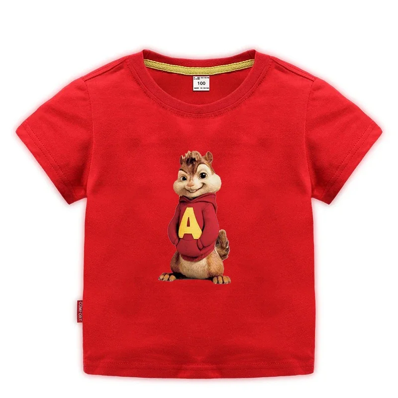 Potdemiel Summer Kids T Shirts Baby Boys Short Sleeve T-shirts Alvin and The Chipmunks Tee Children Clothes Costume Kids Shirts