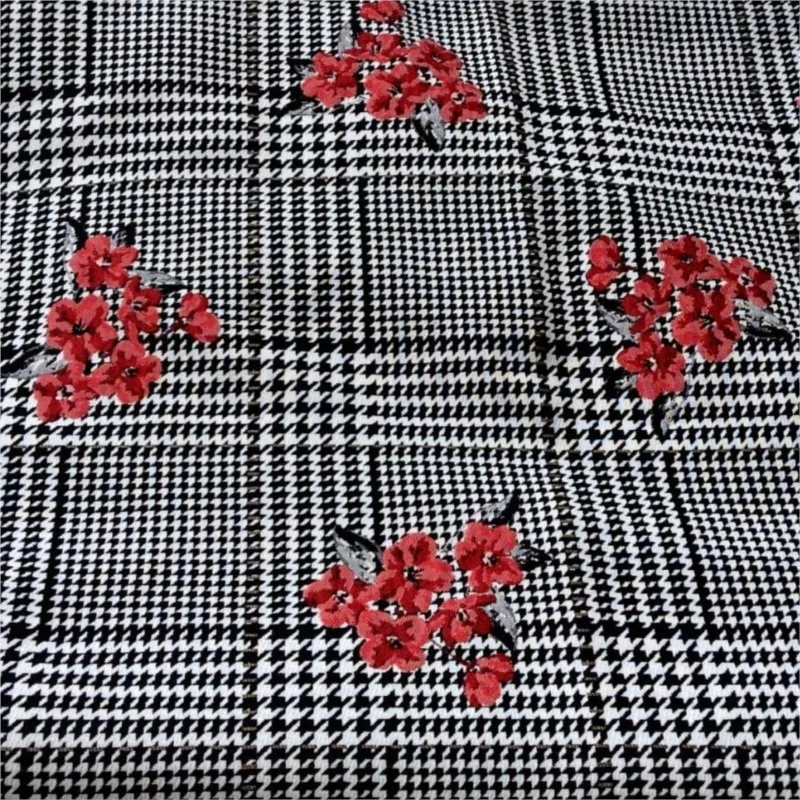 Textured color-blocking small floral jacquard fabric flower-colored woven for clothing