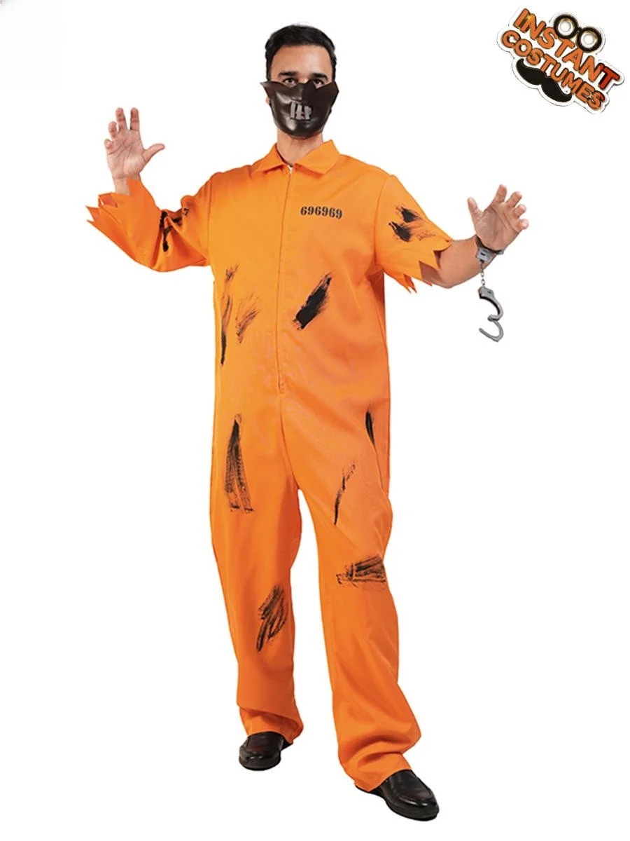 loween Costume da prigioniero da uomo Par Abiti da spettacolo teatrale Abito da piantina di ruolo Abbigliamento cosplay transfrontaliero di grandi dimensioni