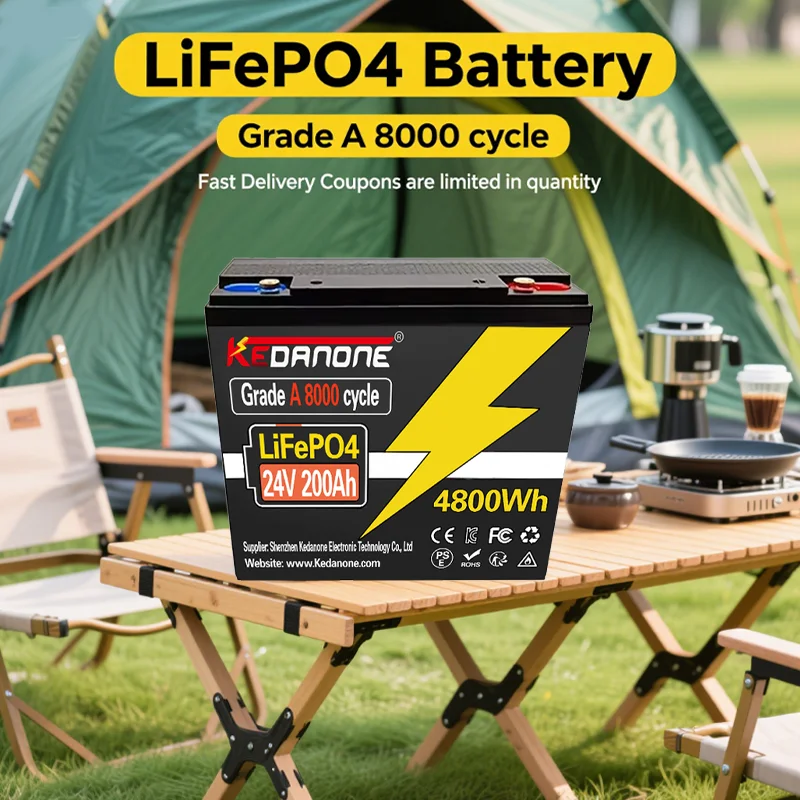 

200Ah LiFePO4 Battery Built-in BMS 32700 24V RV Rechargeable Lithium Iron Phosphate Solar Power System RV House Trolling Mo