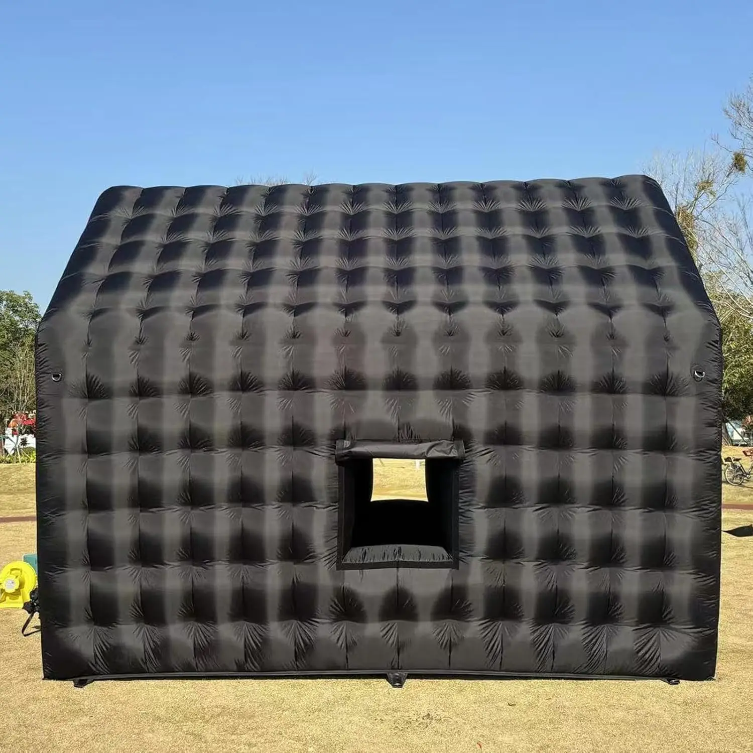 Barraca inflável do cubo da boate 15x15ft preto quadrado sala de evento tendão casa para a exposição do evento do clube noturno casamento