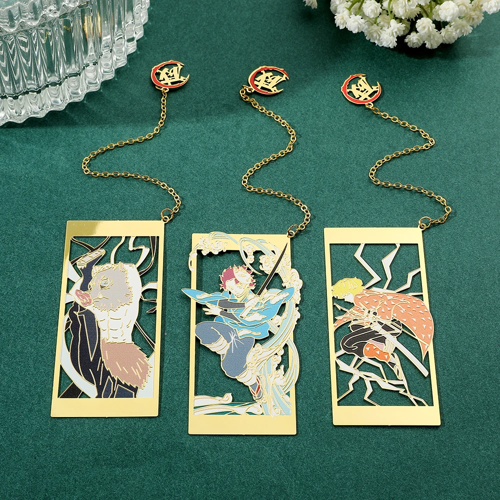 

New Demon Slaye Metal Book Mark INS Style Exquisite Bookmarks for Anime Fans Fashion Collection Gift Reading Marker