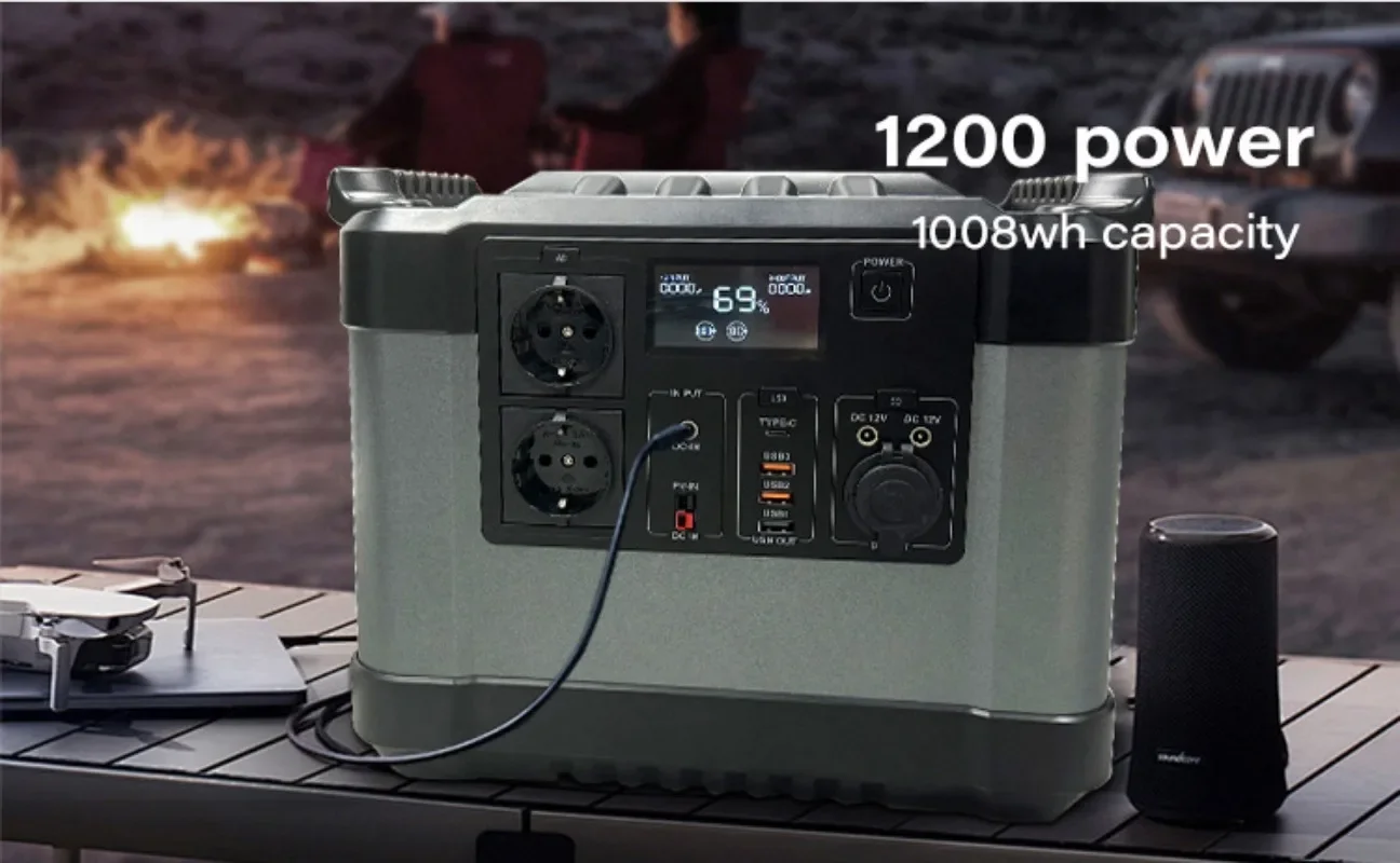 Portable power station 1200W 1008Wh Lithium Battery 220V/110V AC/DC Output Power Station Outdoor RV Camping act of rescue