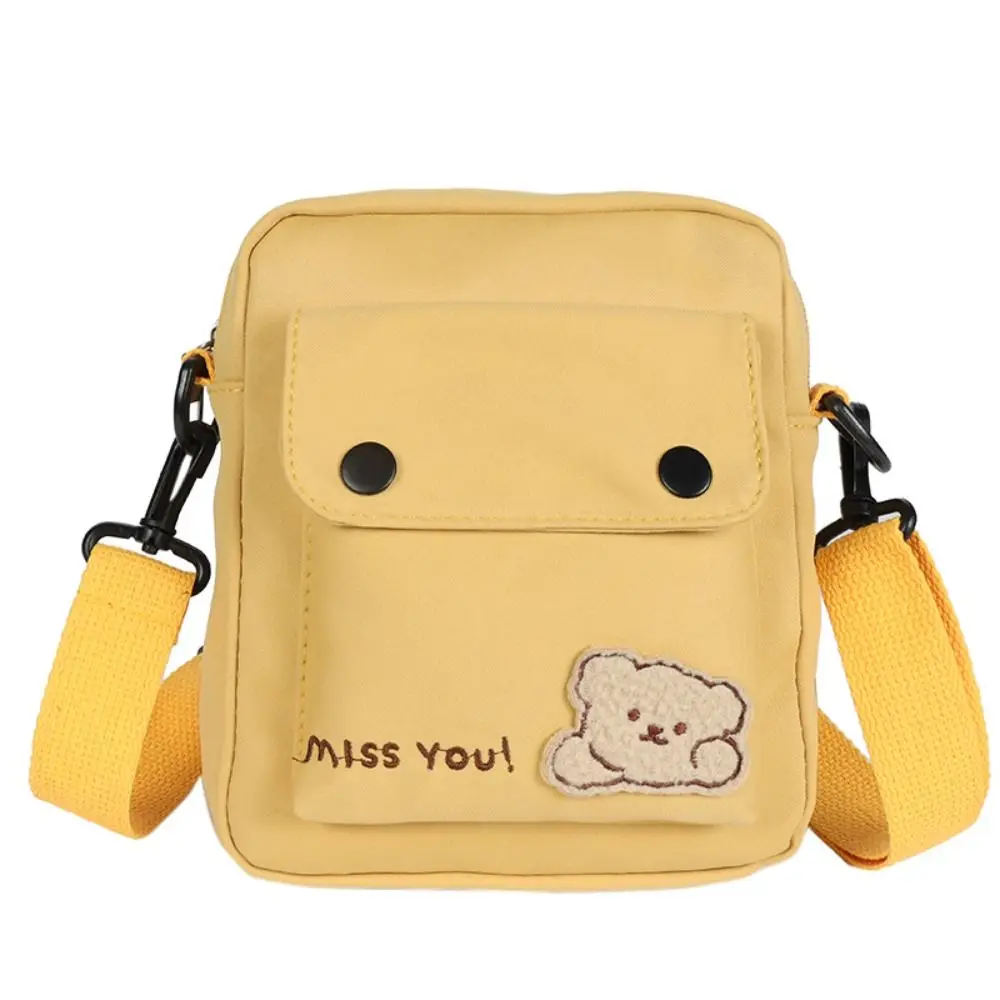 Cute Simple Fashion Coin Purse Messenger Bag Crossbody Bag Canvas Handbag Bear Shoulder Bag Small Basket Bag Women Bag