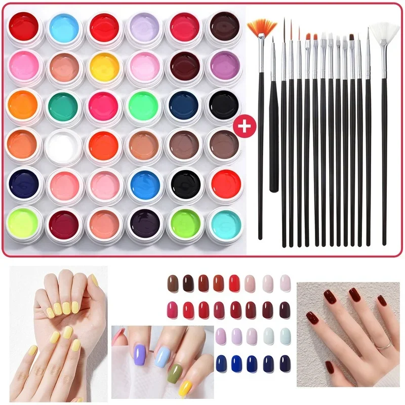 

51PCS 36 Colors Painting Gel Varnish Nail Gel Polish Soak Off UV LED Top Coat Semi Permanent Nail Art Design for Manicure Polish