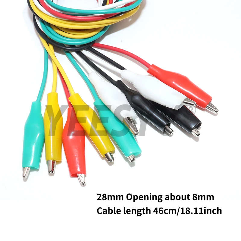 10 PCS/1 Set 46 CM Alligator Clips Elektrische DIY Meetsnoeren Alligator Double-ended Krokodil Clips Roach clip Test Jumper Wire46CM