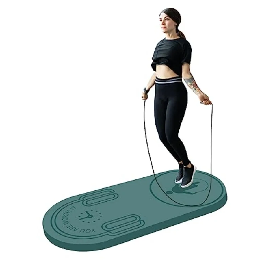 8/20/30mm Jump Rope Mat Fitness Exercise Mat Durable, Non-Slip, Workout Mats with Jump Rope and Carrying Bag for Home Gym Floor