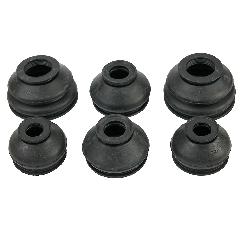 Ball Joint Dust Boot Covers Replacing Rubber Set Car Flexibility High Quality Minimizing Wear Part Tie Rod End 6pcs