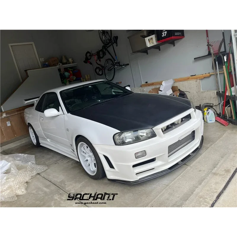 

Carbon Fiber 1999 to 2002 Skyline R34 GTR OEM Front Bumper NSM Style Bottom Lip with Under tray Body Kit For R34 GTR