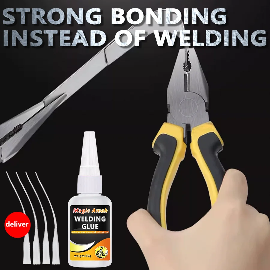 1/4PCS Welding Glue Strong Bonding Instant Drying Adhesive Instead of Welding for Metal Plastic Ceramic Wood Repair