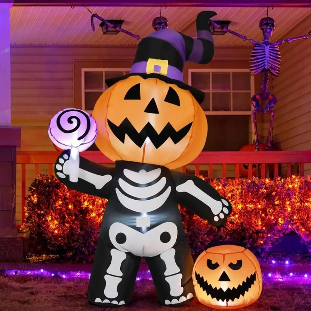 

oxford Halloween Inflatable Dolls 1.8M/6FT Halloween Gifts Inflatable Ghost Lights DIY LED Light Inflatable Model Toys