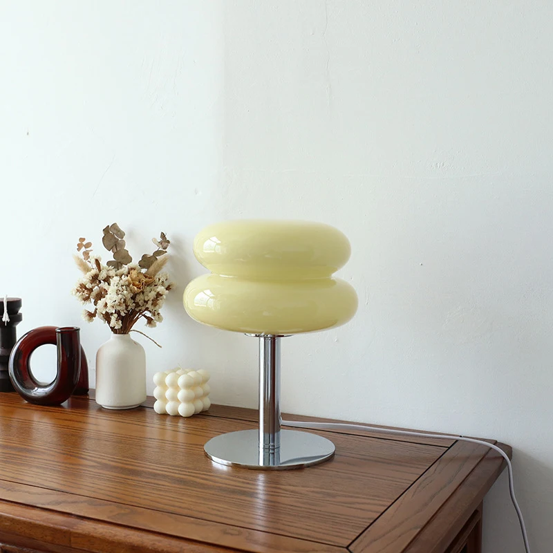 Macaron Glazen Tafellamp Trichromatisch Dimmen Woonkamer Sfeer Lampen Oogbescherming Nachtlampje Meisje Slaapkamer Nachtkastje Decor