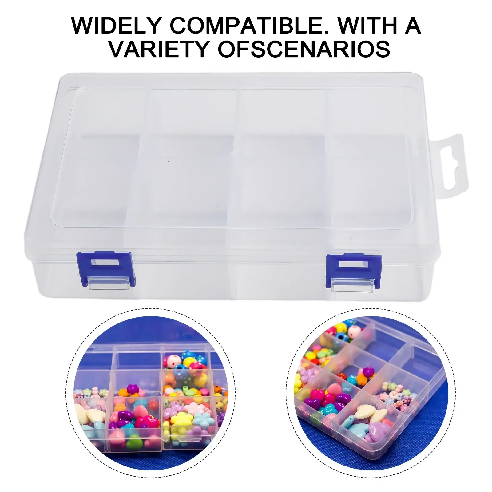 8 Grids Transparent Plastic Storage Jewelry Box Plastic Compartment Adjustable Container Storage Boxes Screws Tools Organizer