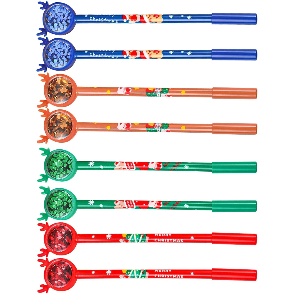 8Pcs Christmas Tree Gel Pens Great Hand Feeling Smooth Flow Pens for Family Friends Office School Supplies Cute Gift