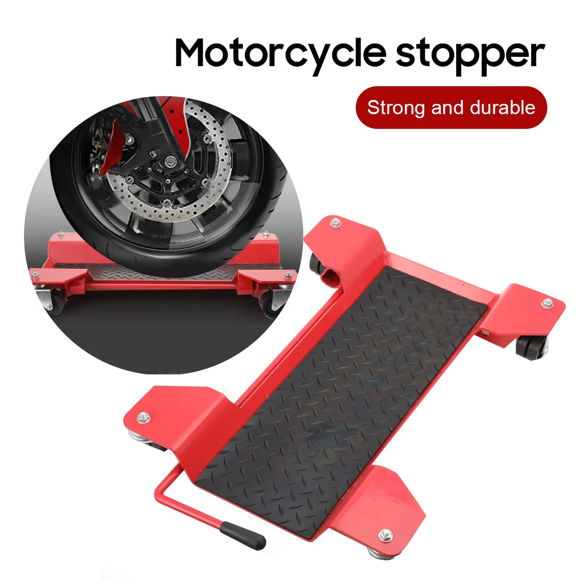 Carrello per moto Max.Load da 360 kg per auto da condivisione con piastra di scuotimento del cavalletto centrale