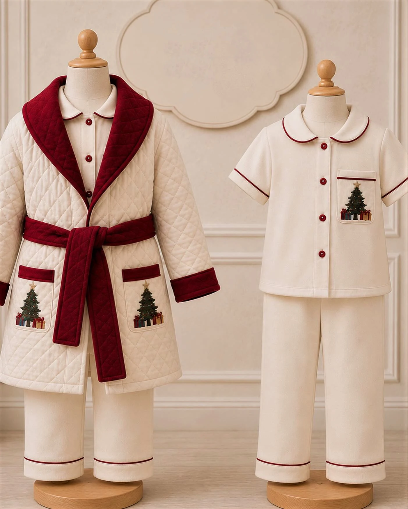 Summer Baby Boy Girl Christmas Tree Gift Embroidered Red Green Suit Robe For Casual Party Birthday Photography
