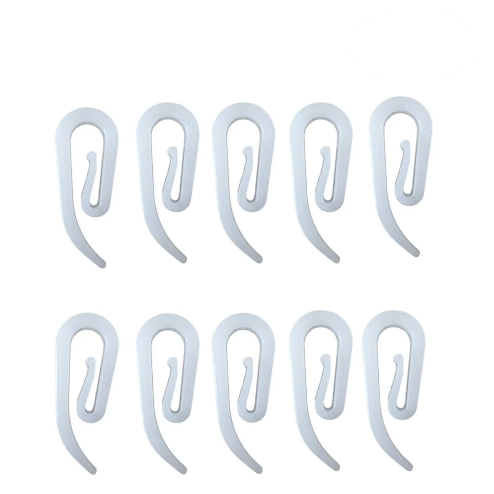 

100pcs Plastic Curtain Hooks Shaped Like Figure 6 for Window Curtain Door Curtain and Shower Curtain (White)