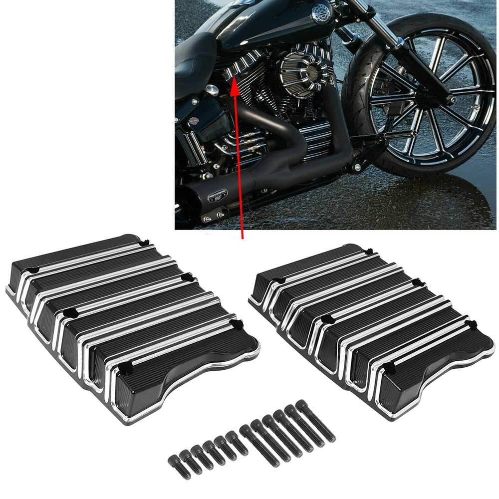 

For Harley Twin Cam Black Gauge Rocker Box Top Cover Street Glide FLHX Road King Custom FLTRX Low Rider FXDL 2000-2017