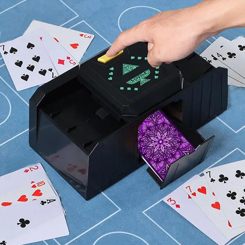 

Automatic Card Shuffler 2-Deck Auto Card Shuffler Machine Auto Card Shuffler Battery-Operated Electric Poker Shuffler For Card