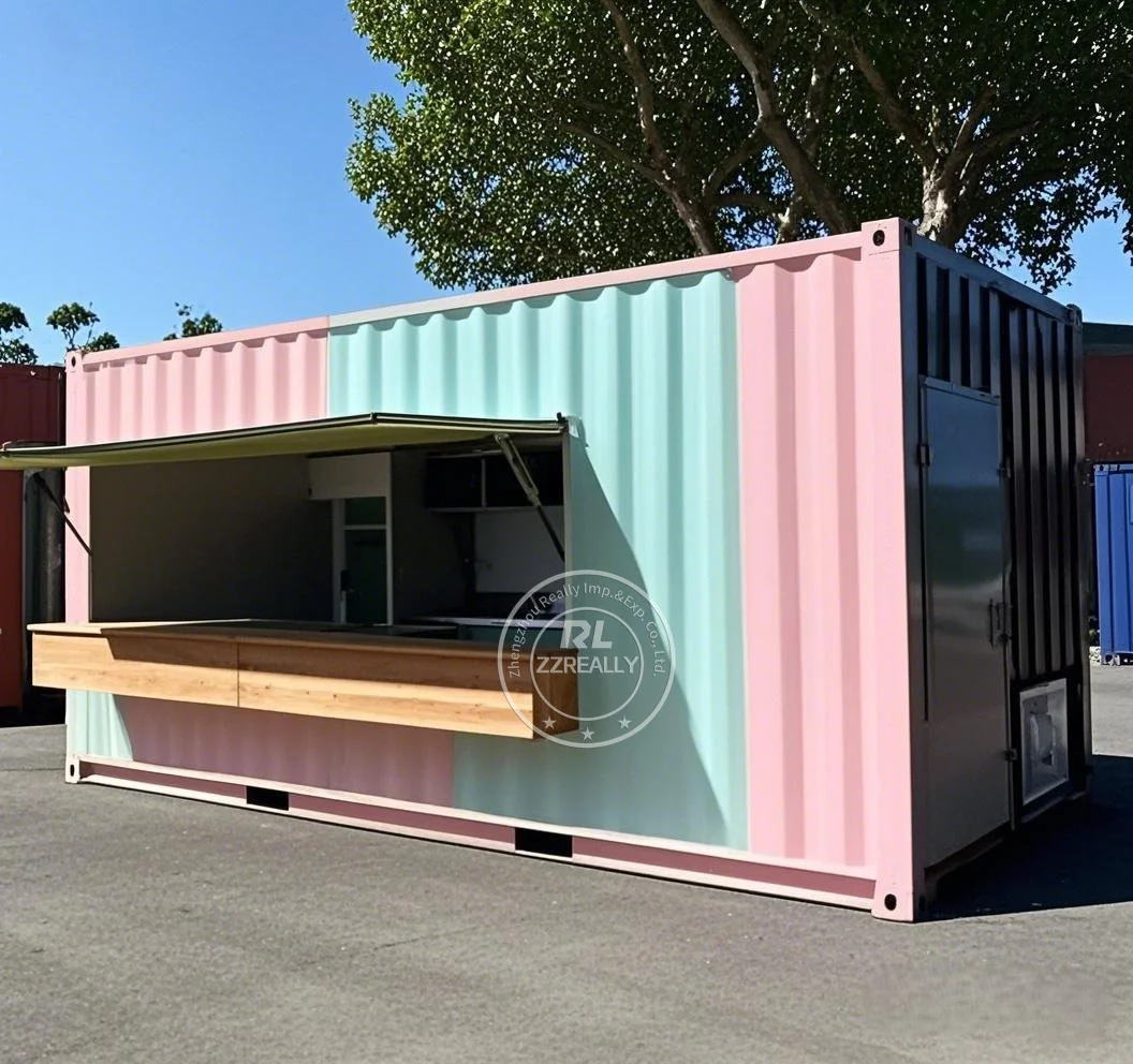 

Custom Prefab Mobile Container Coffee Shop Luxury Container Bar Restaurant Kiosk With Kitchen