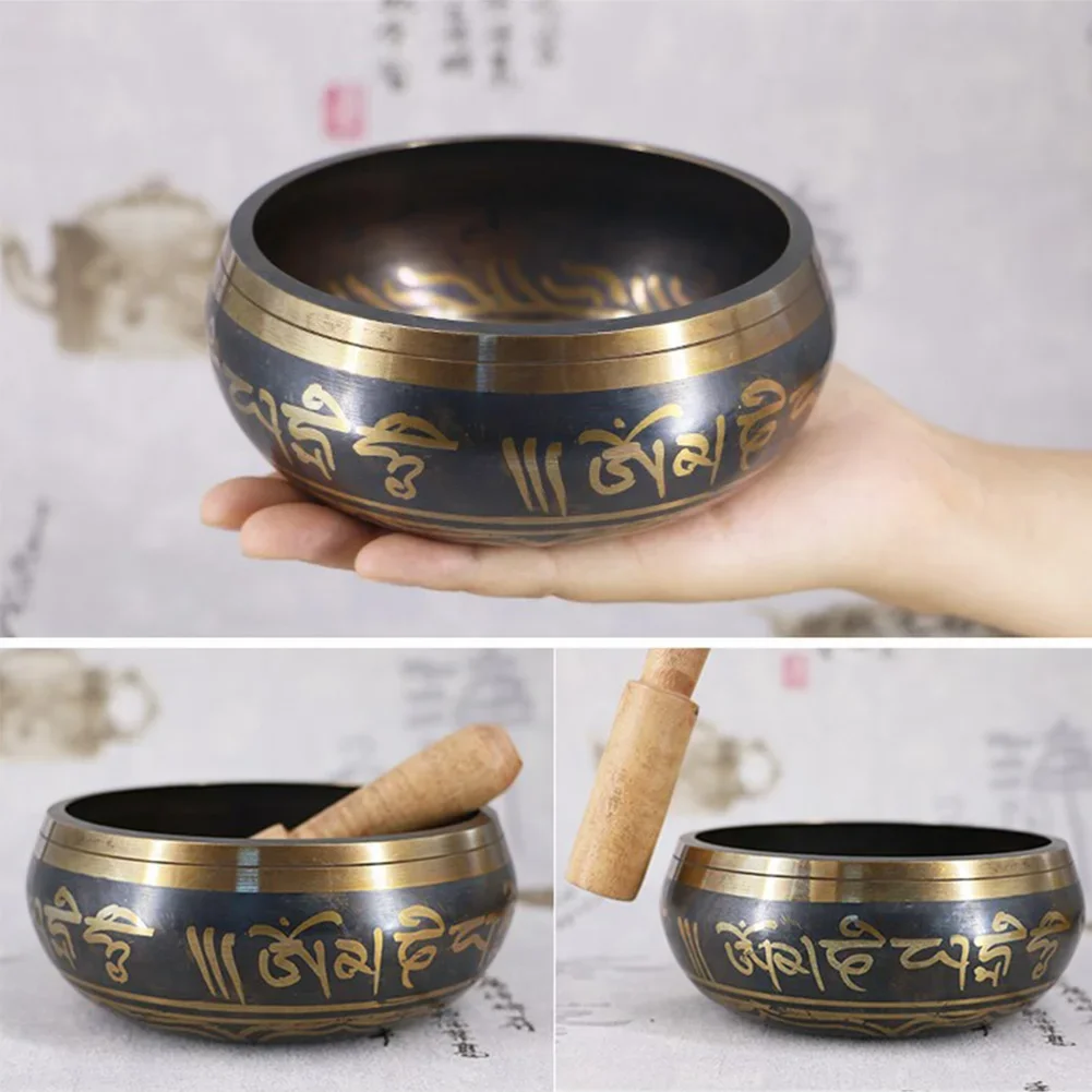 Metal Singing Bowl Nepalese Handmade Buddha Sound Bowl Yoga Meditation Bowl Tibetan Bronze Chime Bell Singing Bowl Striker