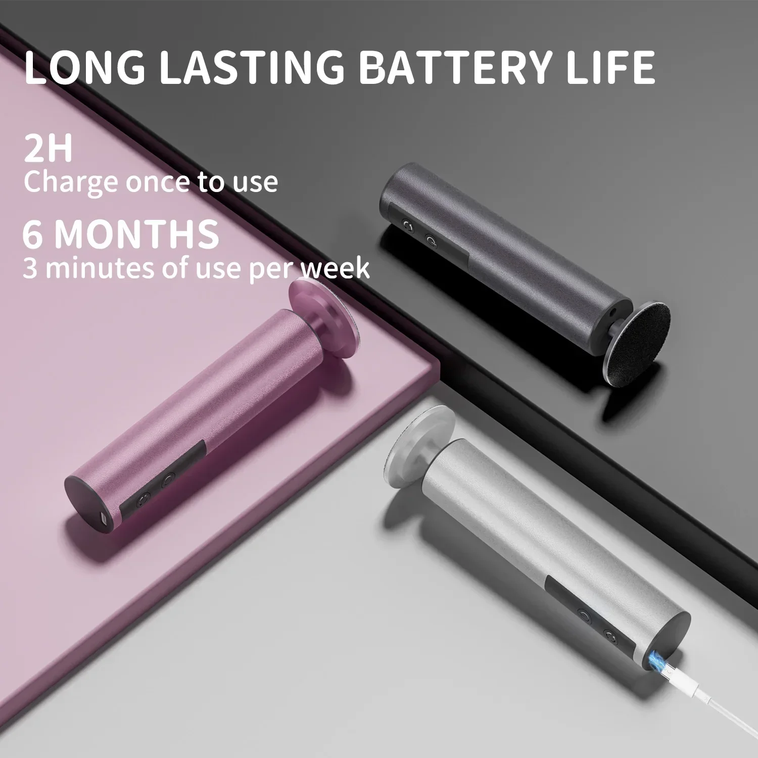 Rimozione del callo del piede elettrico Tacchi delle gambe Rimuovi la pelle morta Set di strumenti per pedicure e strumento per pedicure con carta vetrata di ricambio