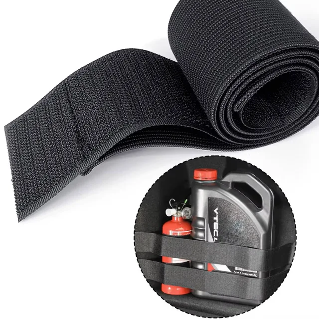 Organisateur de coffre de voiture noir avec bandes auto-agrippantes, accessoires de voiture, ceinture de fixation, sac de rangement, bandes de fixation pour l'organisation et le rangement intérieur de la voiture 1