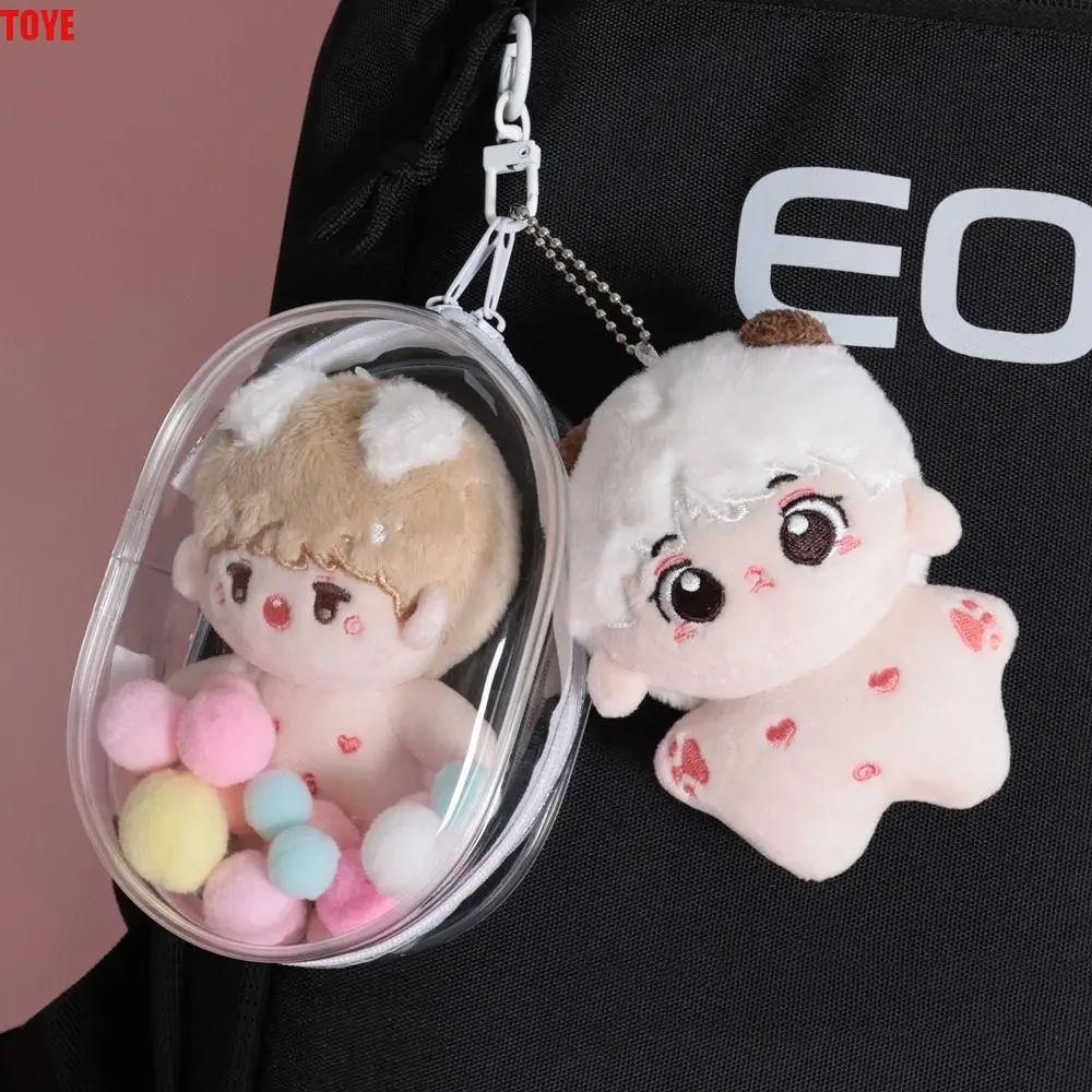 

10cm Doll Clear Outdoor Doll Bag Multicolor Backpack Lanyard Doll Thicken Storage Pouch Transparent Thicken