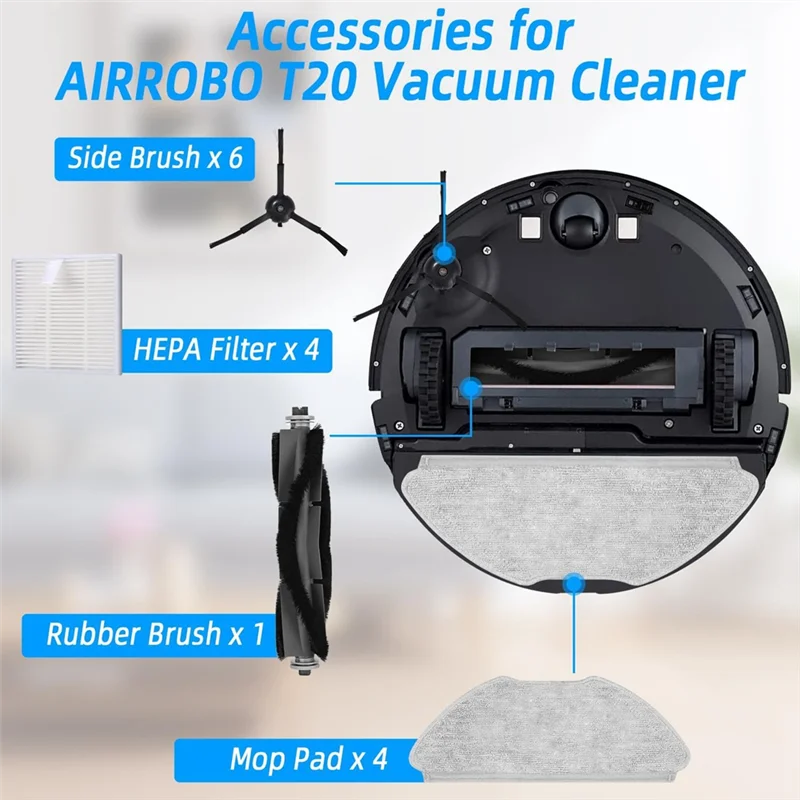 AY03-для Airrobo T20 робот-пылесос основная боковая щетка Hepa фильтры швабра тканевые мешки для пыли запасные части