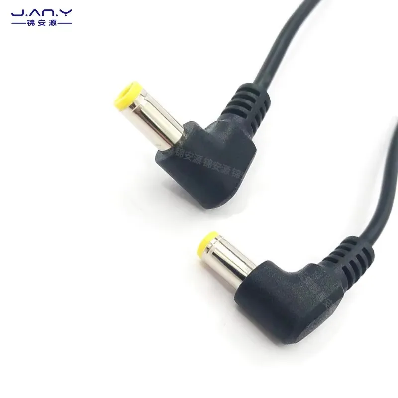 كابل طاقة ذكر واحد dc5.5*2.1/2.5 مللي متر مع زاوية قائمة 90 درجة ثورة الكوع أنثى شريط ضبط كابل شحن الشوكة