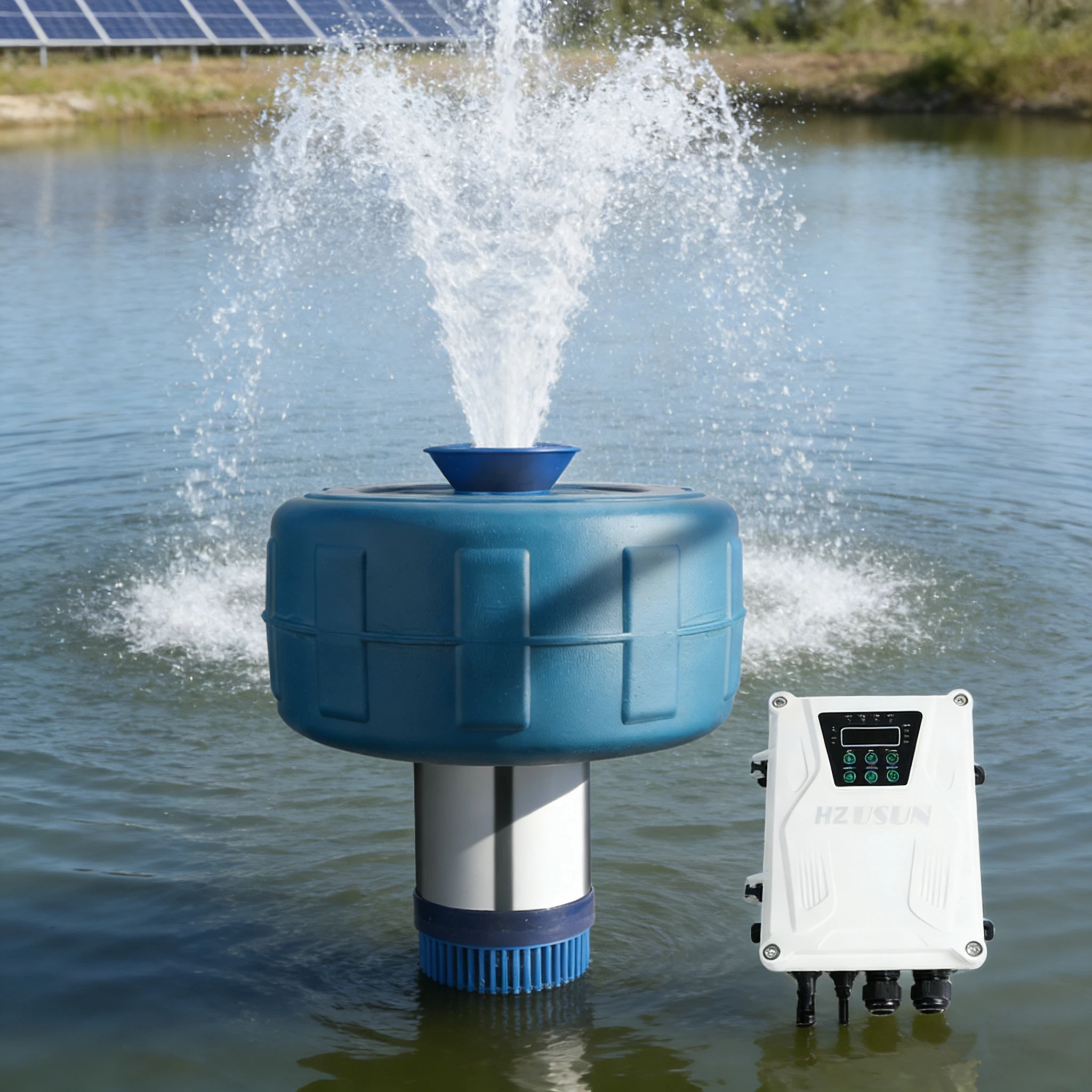 DC 48 V 370 W ed Aerator for Farm Lake Aquaculture hine Fish Pond Aerators Floating Fountain Water Aerator
