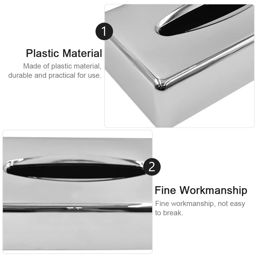 

Plating Tissue Box Premium Plastic Moisture Proof For Home Office Hotel Desktop Organizer Tissue Holder Storage