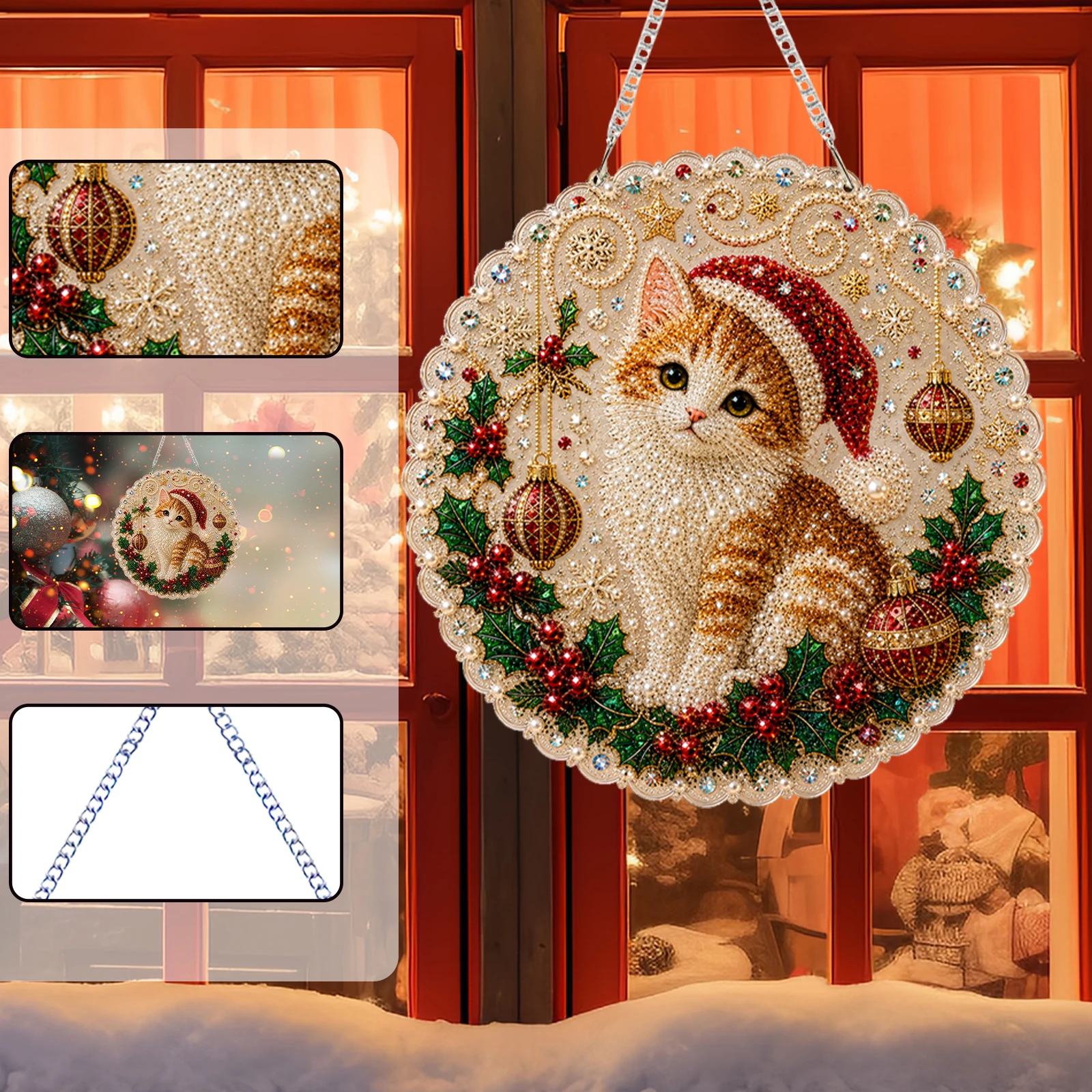 Pearl Trim Chain - Kerstparel Diamant Schilderij Suncatcher Kit Hangende