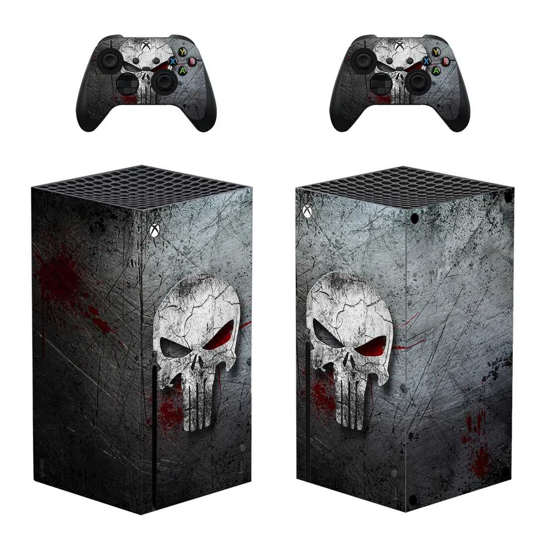 Skull Design Skin Sticker Decal Cover for Xbox Series X Console and 2 Controllers Skins Vinyl