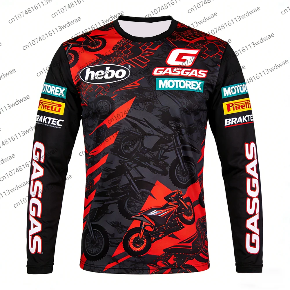

GASGAS hebo MOTOREX Long Sleeve Moto Tee Off-Road Bike Racing Style Quick-Dry Jersey Riders Bikers Streetwear Fans Summer Gear