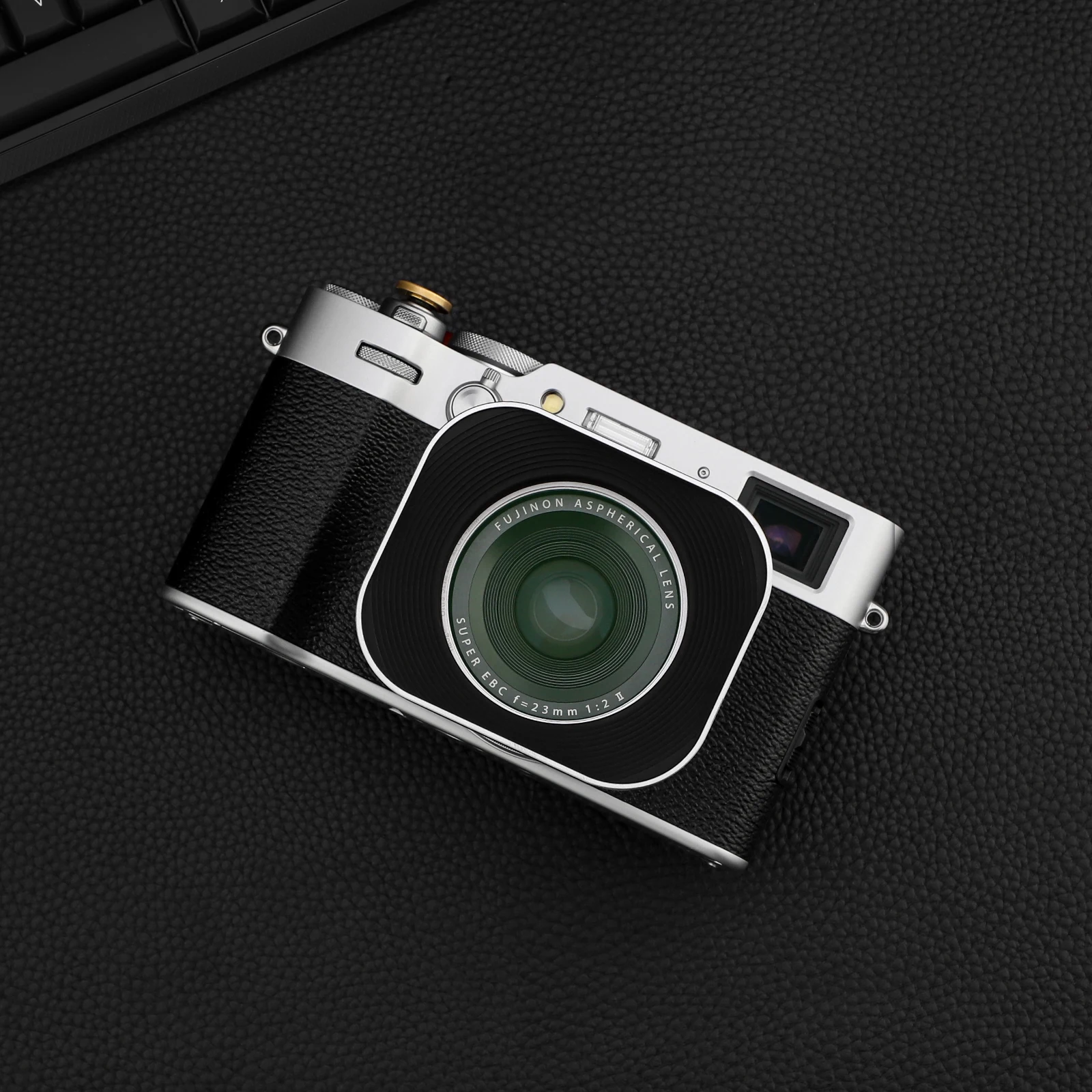 Haoge الفضة 39 مللي متر/43 مللي متر/46 مللي متر/49 مللي متر/55 مللي متر/58 مللي متر مربع المعادن المسمار في عدسة هود مع غطاء ل لايكا أوليمبوس باناسونيك زيس فواجتلاندر