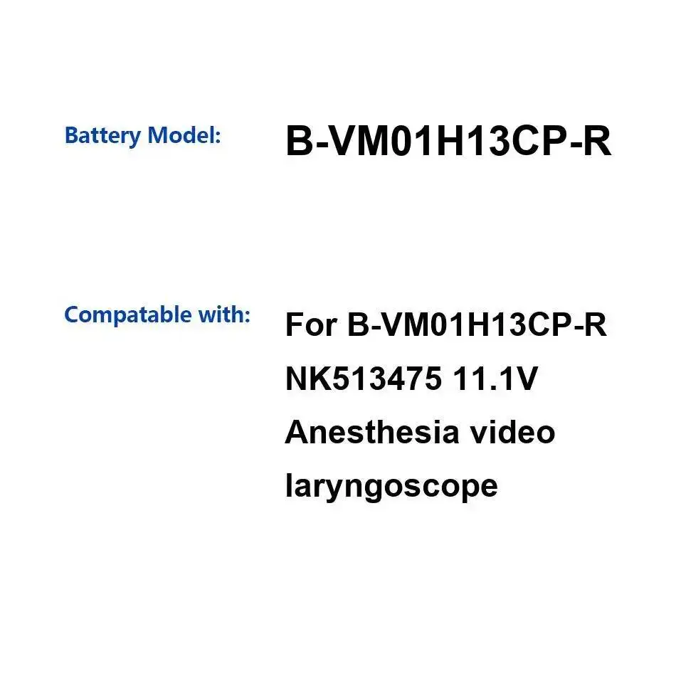 

Аккумулятор для видеоларингоскопа Anesthesia Video Laryngoscope, 1300 мАч, для Verathon B-VM01H13CP-R NK513475, 11.1В